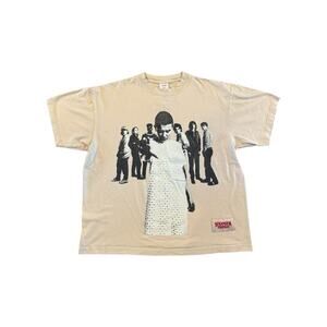 Stranger Things x PacSun Beige Graphic T-Shirt Size L Eleven Cast 100% Cotton